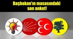 Başbakan’ın masasında duran son anket!