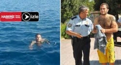 Hırsızlık şüphelisi yüzerek kaçacaktı!