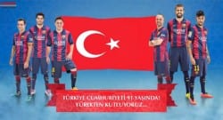 Barcelona’dan Türk bayraklı Cumhuriyet Bayramı kutlaması!