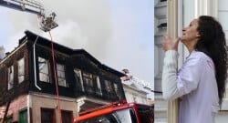 İşyerinin yanışını göz yaşları ile izledi!