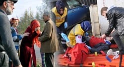 Kaza sonucu sinirlerine hakim olamadı yaralanan gençlere ağladı!