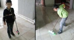 Okulun temizlik işlerini öğrencilere yaptırdılar!