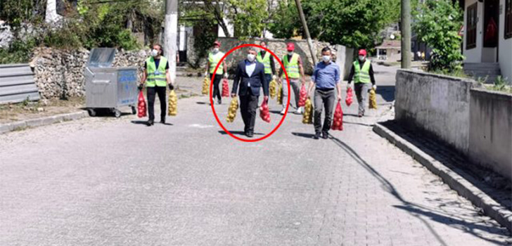 Ramazan kolisinden sonra her eve patates soğan dağıtıyor